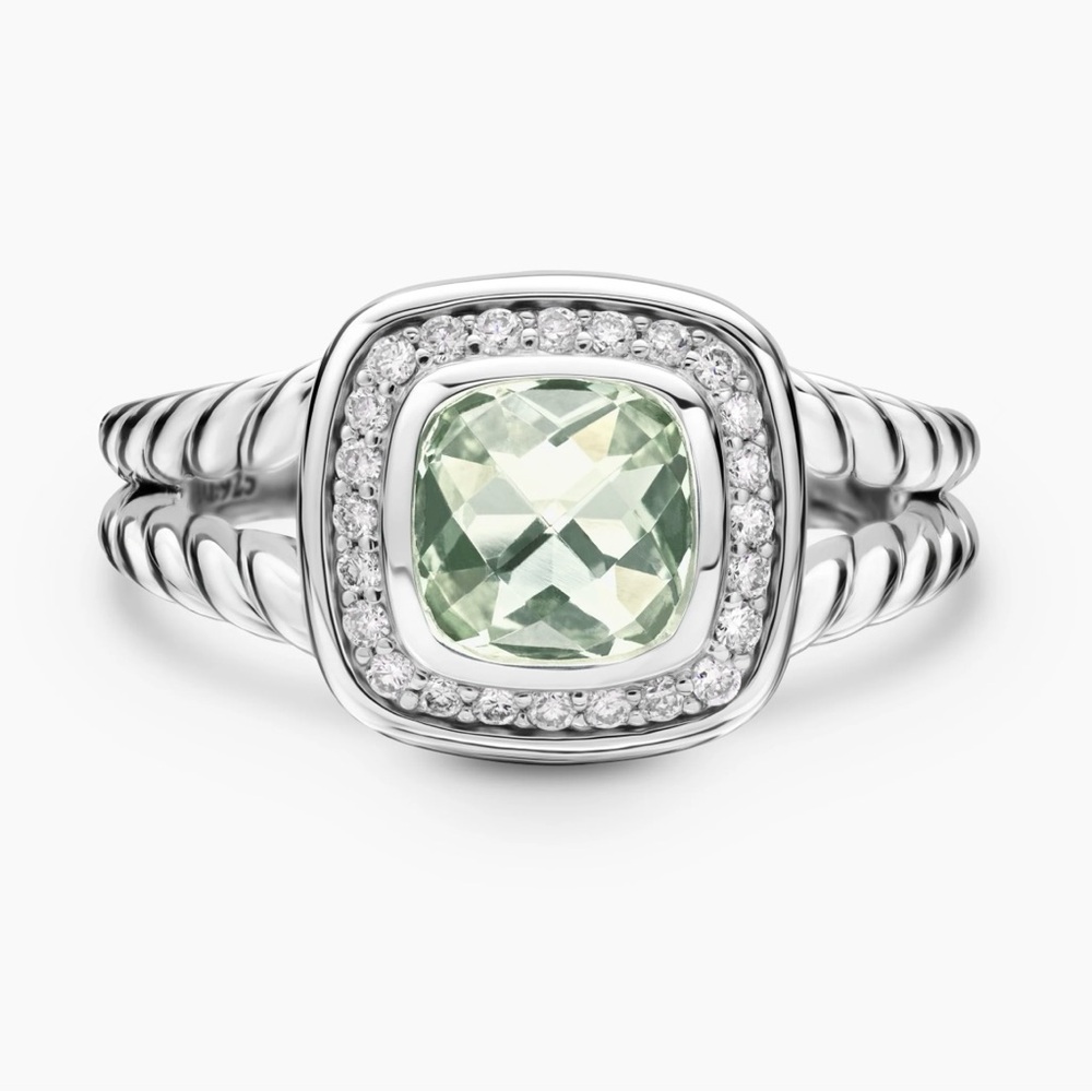 David Yurman Petite Albion Ring - Prasiolite and Diamonds